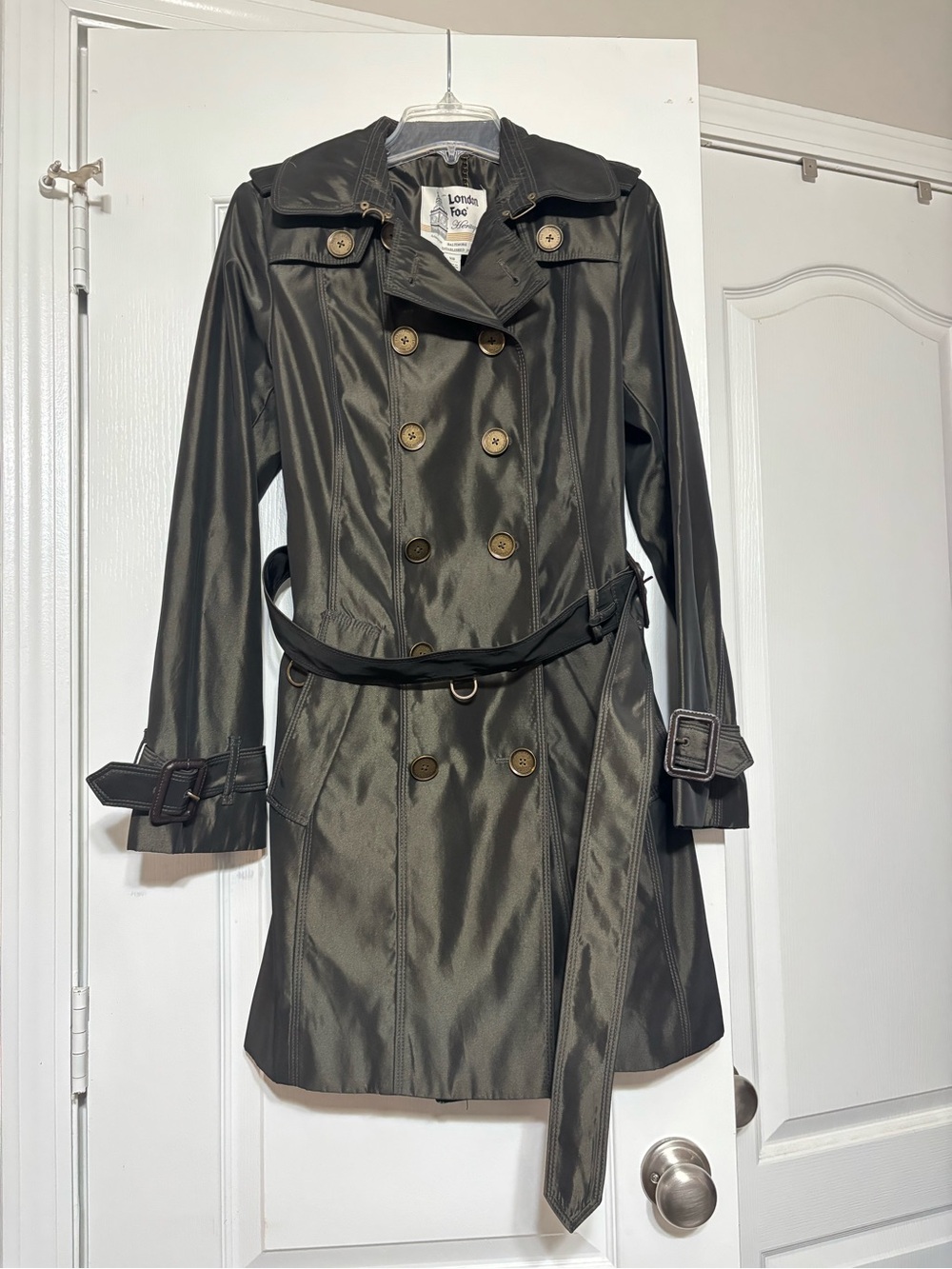 London Fog iridescent trench coat
